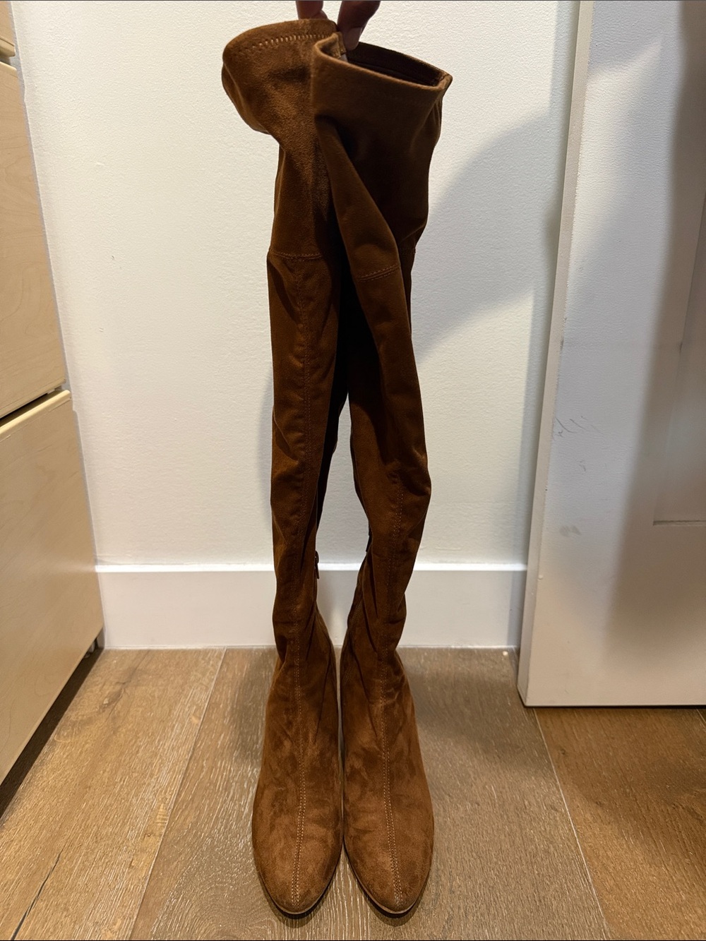 Steve Madden Ramona Tall Over-The-Knee Suede Boots in Chestnut